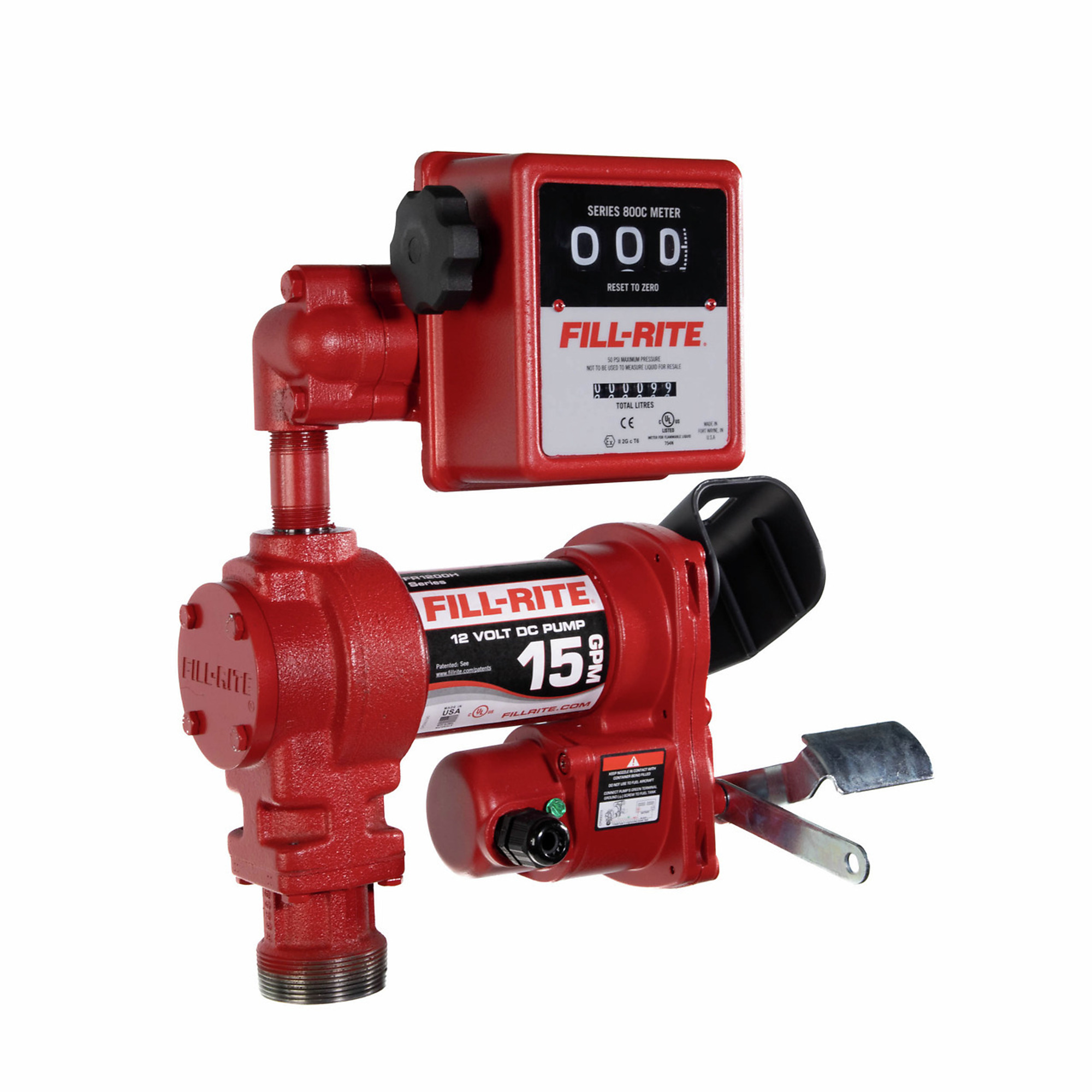 Fill-Rite, 12V DC 57 LPM Fuel Transfer Pump with Meter, GPM 15 Volts 12 Model# FR1211HLN